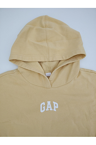 Gap Béžová bavlněná crop mikina s kapucí a výšivkou Velikost US M | Gap | obrázek 3