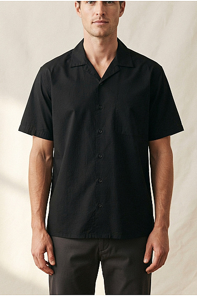 JACK & JONES Pánská černá Bavlněná Košile S Krátkým Rukávem Regular Fit Vel. EU XL