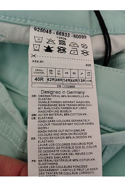 GERRY WEBER Zelené bavlněné chino kalhoty s kapsami na zavazování Vel. EU 40R | GERRY WEBER | obrázek 8