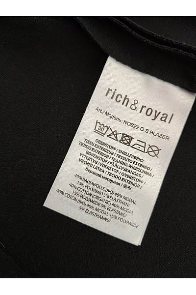 RICH&ROYAL Dámské černé elegantní sako prodloužené Vel. S | RICH&ROYAL | obrázek 8