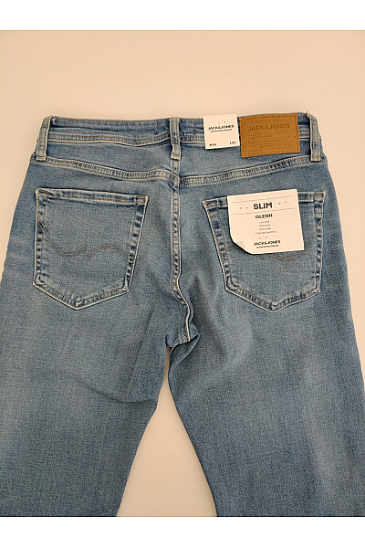 JACK & JONES Pánské modré bavlněné džíny slim fit Velikost EU 30/32 | JACK & JONES | obrázek 7