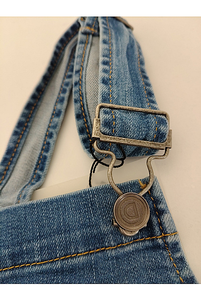 DESIGUAL Dívčí modré bavlněné džínové kraťasy s laclem a výšivkou květin Velikost 7/8 | DESIGUAL | obrázek 7