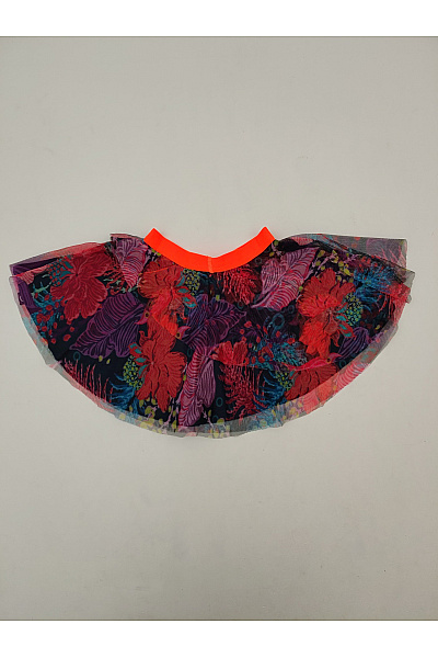 DESIGUAL Dívčí barevná květovaná tylová sukně s neonovým pasem Velikost EU 98/104 | DESIGUAL | obrázek 6