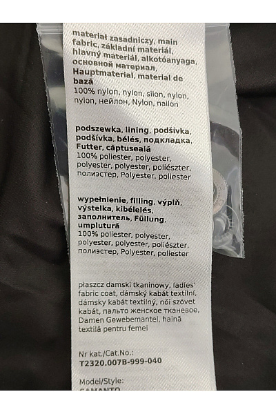 TATUUM Černá dlouhá prošívaná zimní bunda s kapucí Velikost EU 40 | TATUUM | obrázek 6