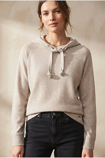 TOM TAILOR Béžová Dámská Mikina S Kapucí A Raglánovým Rukávem Basic Vel. US XL