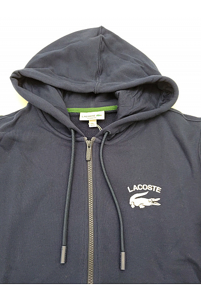 LACOSTE Pánská bavlněná mikina na zip s kapucí a výšivkou Velikost XL | LACOSTE | obrázek 5