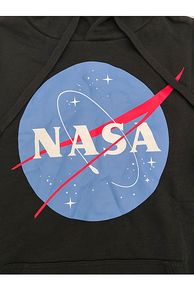 NASA Černá bavlněná pánská mikina s kapucí a potiskem Velikost S | NASA | obrázek 5