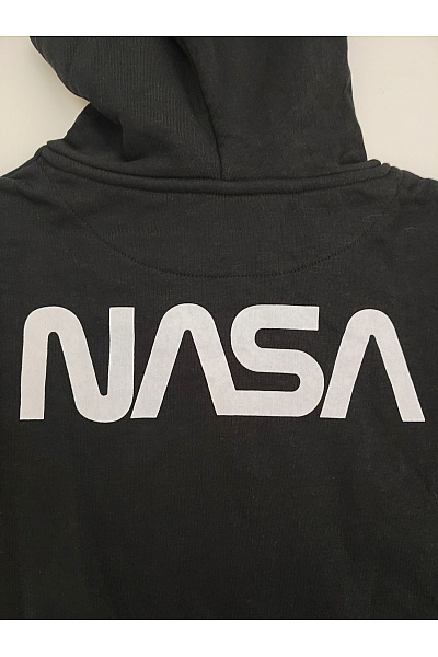 NASA Černá bavlněná pánská mikina s kapucí a potiskem Velikost S | NASA | obrázek 9