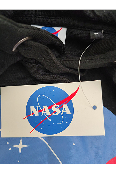 NASA Černá bavlněná pánská mikina s kapucí a potiskem Velikost S | NASA | obrázek 10