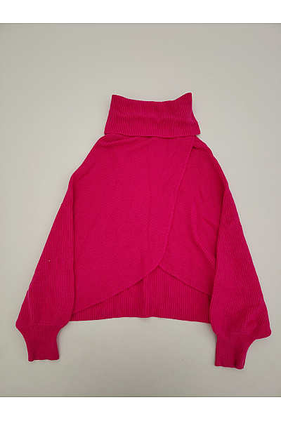 APRICOT Růžové Dámské Pončo S Rolákem Oversized Vel. EU L
