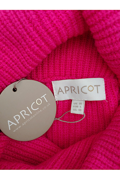 APRICOT Růžové dámské pončo s rolákem oversized Vel. EU L | APRICOT | obrázek 6