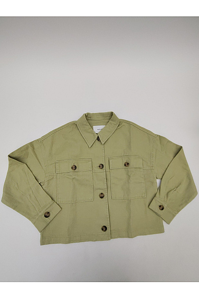 OPUS Dámská bavlněná košilová bunda khaki oversize Vel. EU 40 | OPUS | obrázek 2