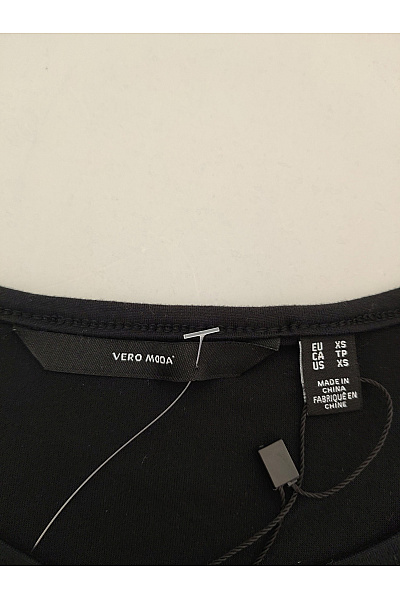 VERO MODA Černé dámské basic tričko s krátkým rukávem a volánem Vel. EU XS | VERO MODA | obrázek 4