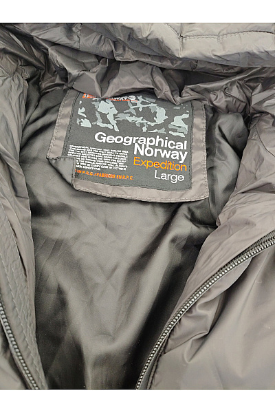 Geographical Norway Černá prošívaná zimní bunda s kapucí a zipem Vel. Large | Geographical Norway | obrázek 6
