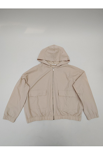 OPUS Béžová bavlněná mikina s kapucí na zip oversized Vel. EU 38 | OPUS | obrázek 2