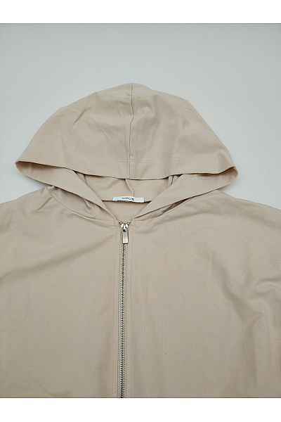 OPUS Béžová bavlněná mikina s kapucí na zip oversized Vel. EU 38 | OPUS | obrázek 5