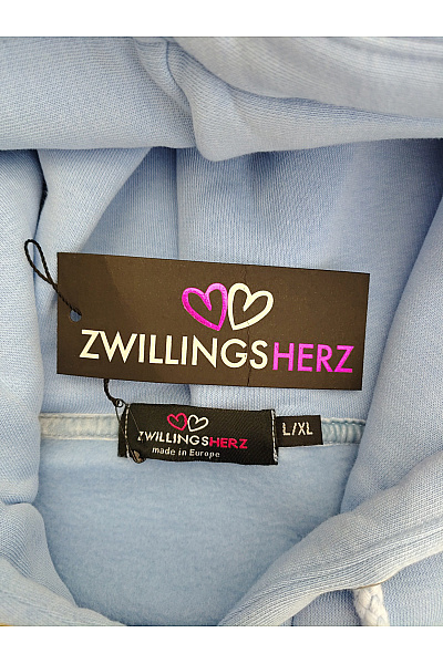 Zwillingsherz Dívčí modrá mikina s kapucí a srdíčky Velikost L/XL | Zwillingsherz | obrázek 7