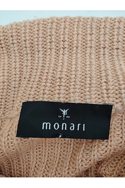 Monari Béžový pletený pulovr se stojáčkem Vel. M | monari | obrázek 6