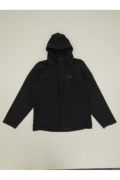 Jack Wolfskin Černá pánská outdoorová bunda s kapucí Vel. L | Jack Wolfskin | obrázek 2