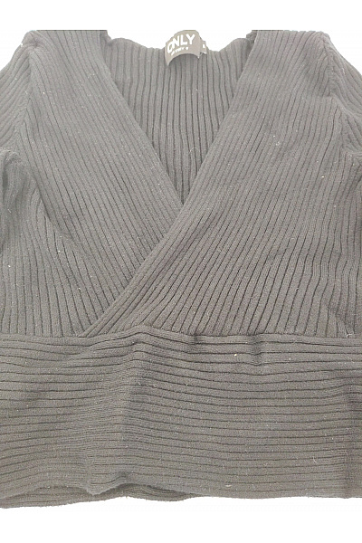 ONLY Černý zavinovací crop top s dlouhým rukávem a hlubokým výstřihem Vel. M | ONLY | obrázek 3