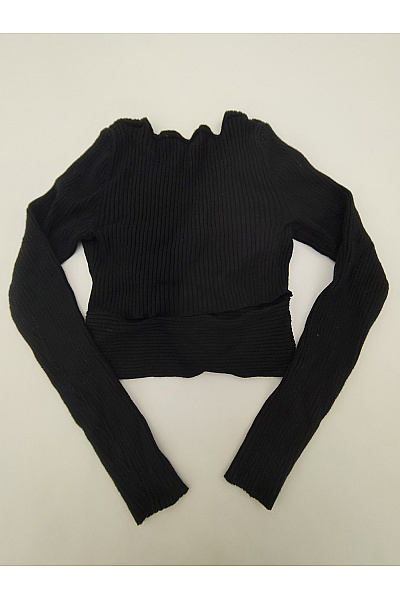 ONLY Černý zavinovací crop top s dlouhým rukávem a hlubokým výstřihem Vel. M | ONLY | obrázek 5