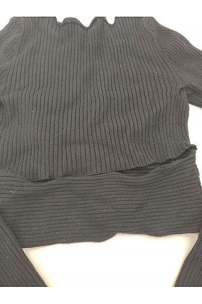 ONLY Černý zavinovací crop top s dlouhým rukávem a hlubokým výstřihem Vel. M | ONLY | obrázek 6
