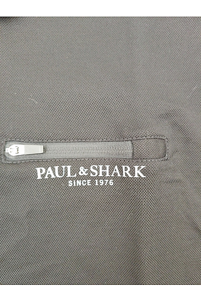 Paul&shark Černé bavlněné polo tričko s krátkým rukávem, límečkem, kapsou a zipem | paul&shark | obrázek 4