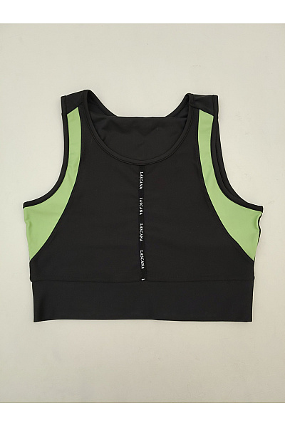 Lasca Černé sportovní tílko crop top s nápisem Velikost L | Lasca | obrázek 2