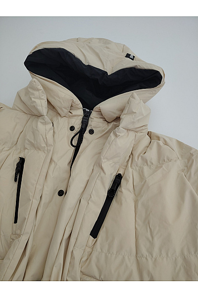 Alife and kickin Béžová oversize zimní puffer bunda s kapucí Vel. EU XL | alife and kickin | obrázek 8