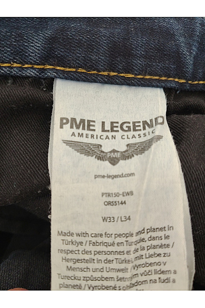 PME LEGEND Pánské bavlněné modré džíny rovné seprané Vel. W33 / L34 | PME LEGEND | obrázek 6