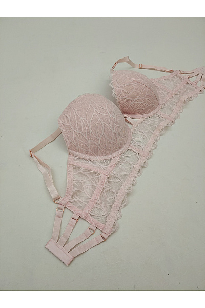 Lasca Růžová krajková korzetová push up podprsenka Vel. EU 80C | Lasca | obrázek 7