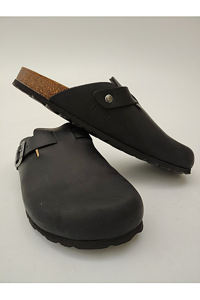 Mandel Sandals Černé dámské nazouvací pantofle s přezkou a plnou špičkou Velikost EU 40 | Mandel Sandals | obrázek 5