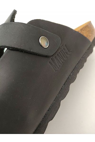 Mandel Sandals Černé dámské nazouvací pantofle s přezkou a plnou špičkou Velikost EU 40 | Mandel Sandals | obrázek 7