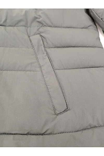 Černá dlouhá prošívaná zimní bunda s kapucí Vel. XXL | Unimoda | obrázek 4