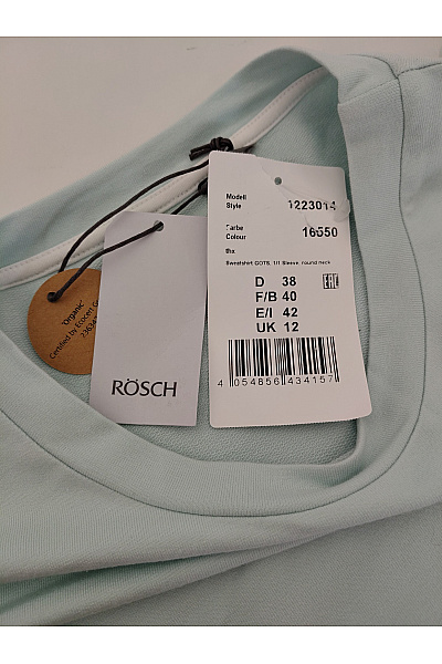 RÖSCH Dámské bavlněné tričko s dlouhým rukávem zelené basic oversize Velikost DE 38 | RÖSCH | obrázek 4