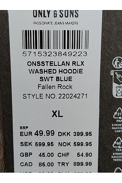 ONLY & SONS Pánská hnědá oversized mikina s kapucí a klokaní kapsou Vel. XL | ONLY & SONS | obrázek 7