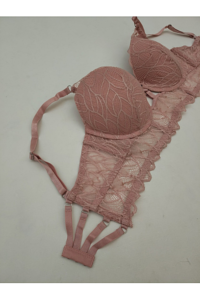 Lasca Růžová krajková push up podprsenka korzetová Velikost EU 85 B | Lasca | obrázek 7
