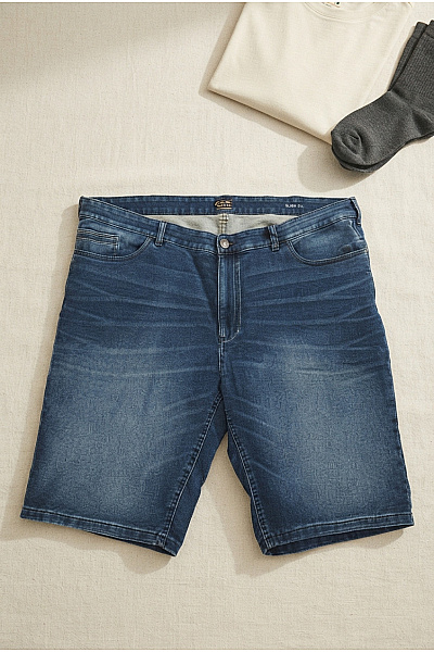 Camel Active Pánské Modré Džínové Kraťasy Slim Fit Bavlněné Vel. EU 48