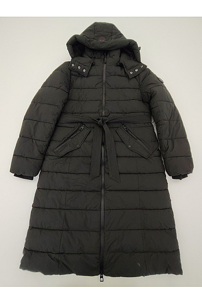 Canadian-peak Černá dlouhá prošívaná zimní bunda s kapucí a páskem Velikost 4 / XLarge | canadian-peak | obrázek 2