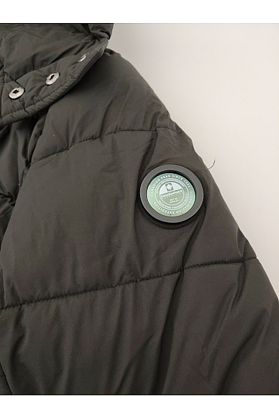 Canadian-peak Černá dlouhá prošívaná zimní bunda s kapucí a páskem Velikost 4 / XLarge | canadian-peak | obrázek 5