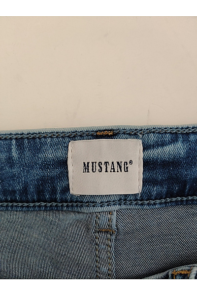 MUSTANG Dámské bavlněné modré džíny zvonové seprané vyšisované Vel. US 31/32 | MUSTANG | obrázek 6