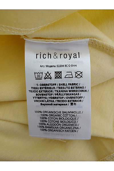 RICH&ROYAL Dámské žluté bavlněné tričko s krátkým rukávem a kulatým výstřihem | RICH&ROYAL | obrázek 6