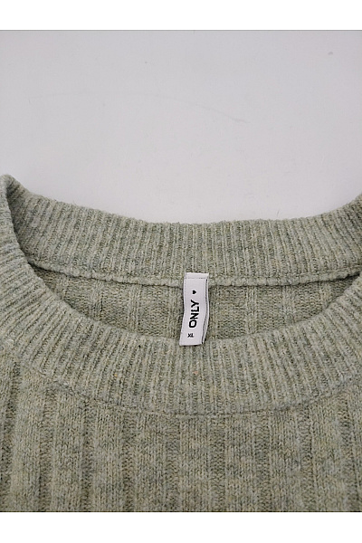 ONLY Dámský khaki žebrovaný pulovr s dlouhým rukávem Vel. XL | ONLY | obrázek 4