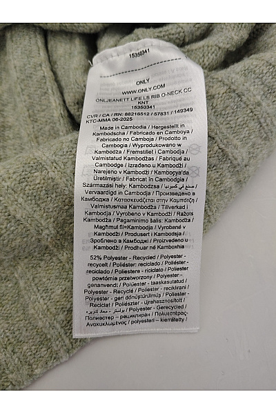 ONLY Dámský khaki žebrovaný pulovr s dlouhým rukávem Vel. XL | ONLY | obrázek 5