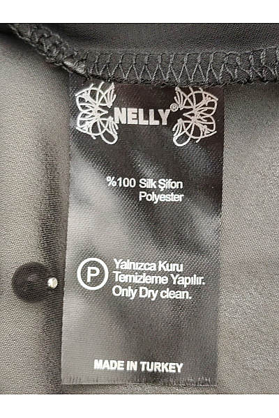 Nelly Černá šifonová halenka s perlami dlouhá elegantní Velikost XXL | Nelly | obrázek 5