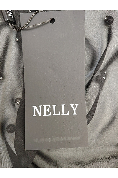 Nelly Černá šifonová halenka s perlami dlouhá elegantní Velikost XXL | Nelly | obrázek 6