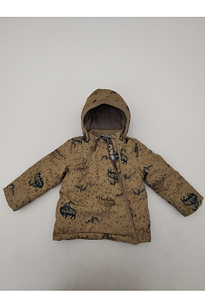 Mikk-line Dětská khaki bunda s potiskem zvířat outdoor Vel. EU 104 | mikk-line | obrázek 2