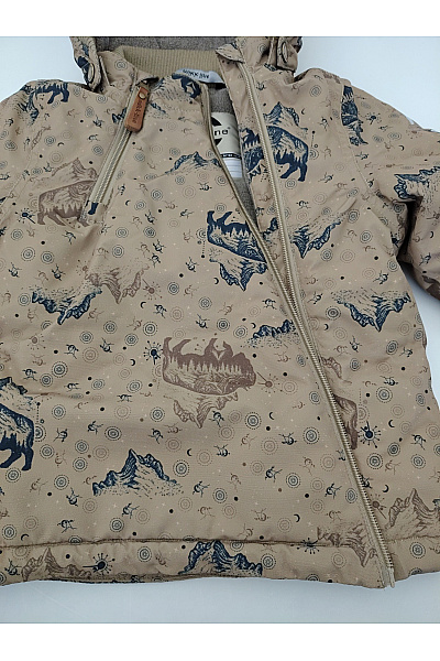 Mikk-line Dětská khaki bunda s potiskem zvířat outdoor Vel. EU 104 | mikk-line | obrázek 3