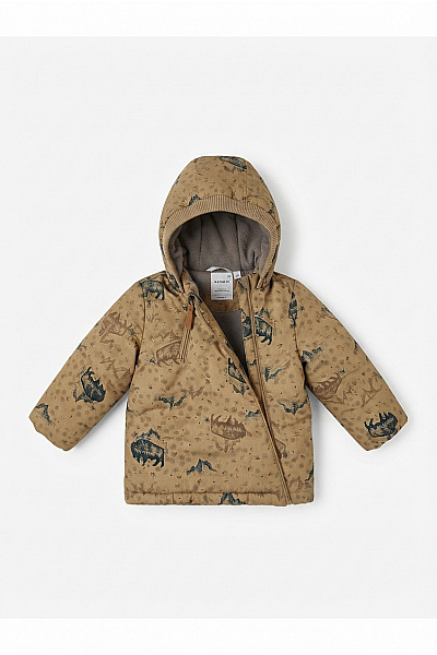 Mikk-line Dětská Khaki Bunda S Potiskem Zvířat Outdoor Vel. EU 104