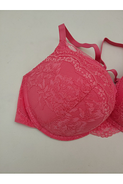 La Senza Růžová krajková push up podprsenka s překříženými zády Velikost US 34D | La Senza | obrázek 3